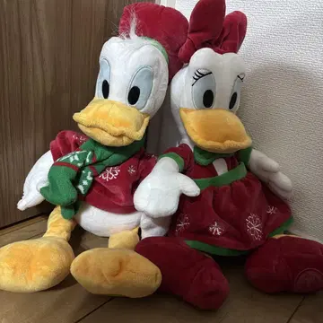도널드 덕 & 데이지 덕 봉제 인형 세트 크리스마스 버전