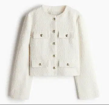H&M 트위드 자켓 화이트