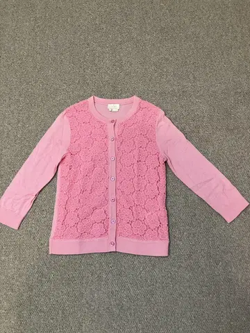 kate spade 핑크 레이스 가디건 면 100% XS 일본 사이즈 S