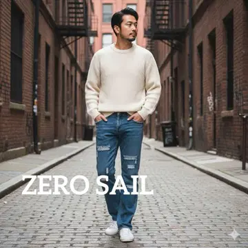 [ ZERO SAIL ] 데미지 가공 스트레이트 데님 팬츠