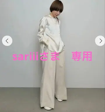 미사용 새상품 CHIEKO+ plain satin shirt 38