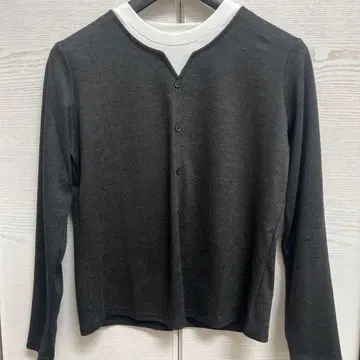 ARULLE 레이어드 티셔츠 차콜&화이트