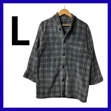 [ 새상품급 ] 노브랜드 스웨트 셔츠 루즈한 사이즈 L 그레이 체크 무늬