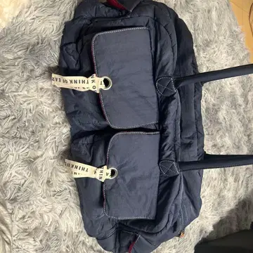 ONOFF 네이비 나일론 보스턴 백