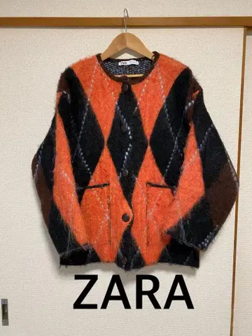 ZARA 아가일 무늬 니트 자켓
