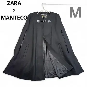 새상품급 ZARA x MANTECO 케이프 코트 판초 블랙 M