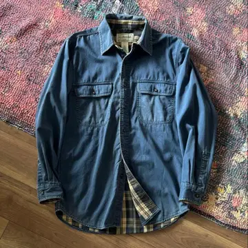 LL BEAN COTTON TWILL FLANNEL WORK SHIRT