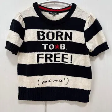 TO B. by agnes 반팔 보더 니트 스웨터