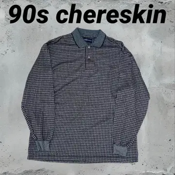 90s chereskin 빈티지 레이온 올 패턴 긴팔 피케 셔츠 M