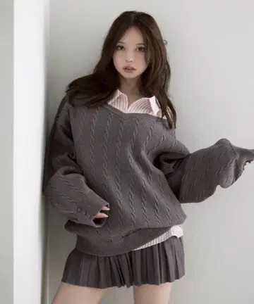 앤드마리 Agatha 블라우스 세트업 그레이 앤드마리