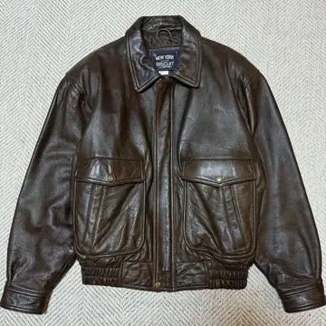 90s 레더 재킷 빈티지 브라운