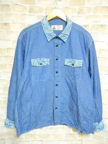 CHALLENGER 챌린저 반다나 리메이크 샴브레이 긴팔 셔츠