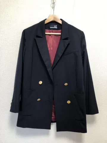 yamadaya FENNEL 네이비 더블 테일러 자켓 골드 버튼