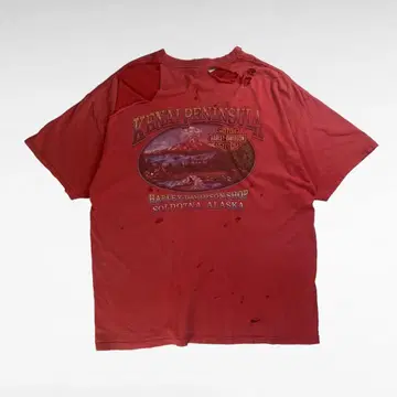 [ 00's ] 할리데이비슨 리메이크 보로 반팔 T셔츠 USA제