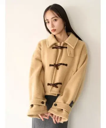 [택 포함 새상품] snidel 울 샤기 숏 더플 머스타드 1