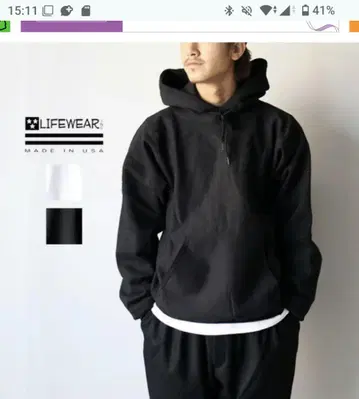 LIFEWEAR 후드 맨투맨