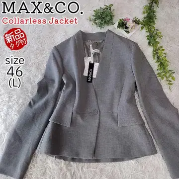 [택 포함 새상품] MAX&Co. 노카라 자켓 페플럼 46 L 그레이
