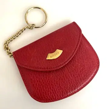 [ 키링 포함 ] BALLY 발리 코인 케이스 레드 가죽