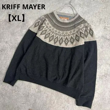 [ KRIFF MAYER ] 노르딕 무늬 맨투맨 / 얇은 소재 / XL