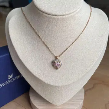 SWAROVSKI 하트 핑크 스톤 목걸이