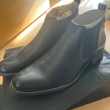 천연 가죽 사이드 고어 부츠 블랙 29cm