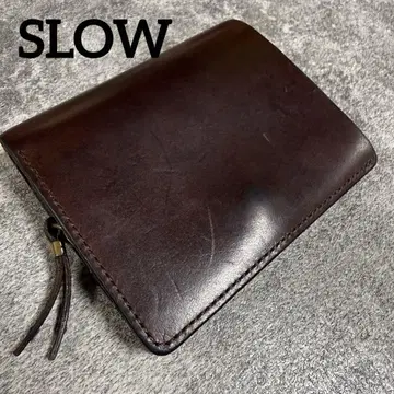 슬로우 SLOW 숏 지갑 하비 가죽 레드 브라운
