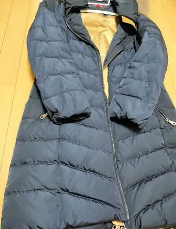 컨디션 최상 Osborne 네이비 발수 가공 후드 롱 다운 코트