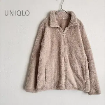 유니클로 플리스 자켓 (L) 풀 집업 베이지 보들보들 가을/겨울