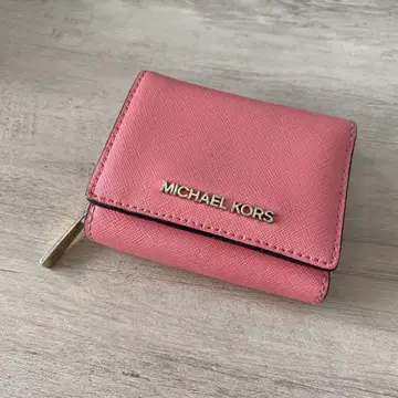 MICHAEL KORS 핑크 3단 폴더형 지갑