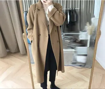 베이지 체스터 코트 여성용 롱 기장 가을/겨울 아우터 코트
