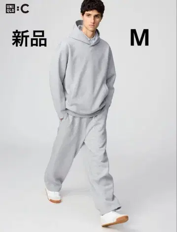 새상품 M 사이즈 UNIQLO:C 유니클로C 맨투맨 와이드 팬츠 그레이