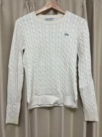 LACOSTE 라코스테 케이블 니트 스웨터 아이보리