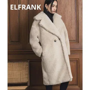 새상품급 인기 ELFRANK 엘프랭크 보아 롱 코트 아이보리