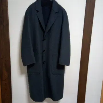 UNIQLO U 남성용 다크 그레이 체스터 코트