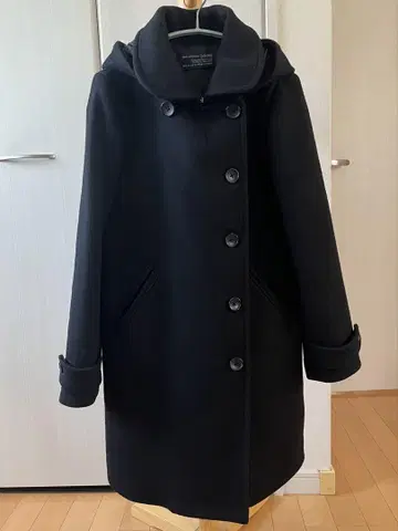 DOORS 숄카라 2WAY 롱 코트 사이즈 38 블랙