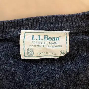 빈티지 USA L.L.Bean 버진 램스울 V넥 스웨터