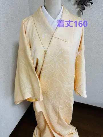 연한 오렌지 컬러 시보리 코몬 기모노 기장 160