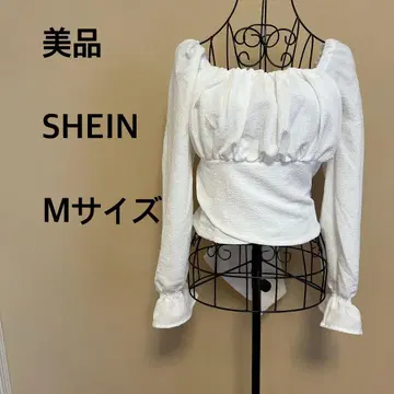 [ 새상품급 ] SHEIN/여성용/긴팔/상의/화이트/화이트/개성있는/리본
