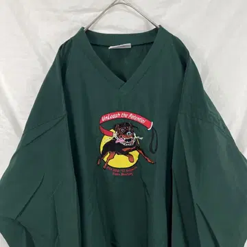 90s USA제 불독 나일론 풀오버 나일론 자켓 자수