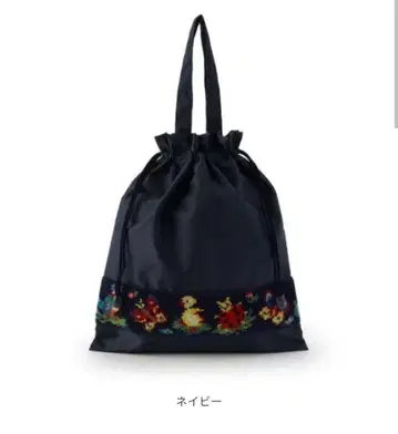 FEILER 하이디 네이비 꽃무늬 자수 복조리 백
