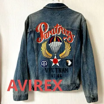 AVIREX TYPE BLUE 데님 자켓 수베니어 자수 베트남 자켓