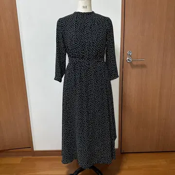 새상품급 매킨토시 철학 도트 무늬 롱 원피스 7부 소매