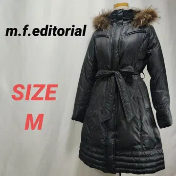 m.f.editorial 다운 코트 롱 A 라인 여성용 블랙 M