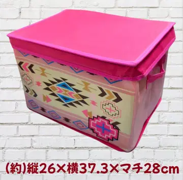 수납 BOX 기하학 패턴 핑크