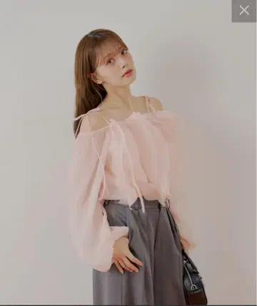 Chico 치코 프릴 오프숄더 블라우스 핑크