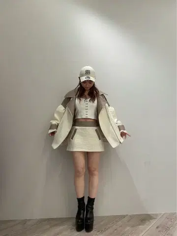 GYDA 제이다 트위드 자켓 화이트 달콤한 갸루