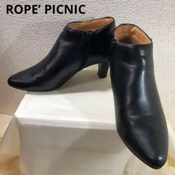 블랙 가죽 부티 지퍼 포함
