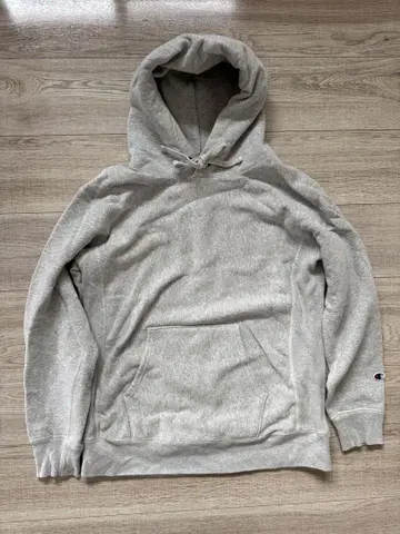 Champion 그레이 후드티 후드 부착