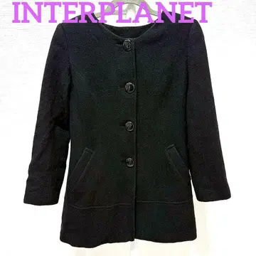 INTERPLANET 노카라 코트 블랙 심플 포멀
