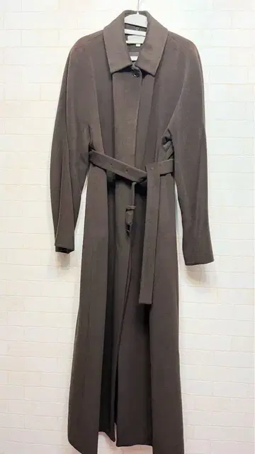 캘빈클라인 브라운 퍼 롱 코트